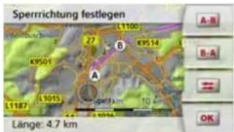 Sperrichtung festlegen L1100 27 B K9514 A K9501 A L1015 L1187 10 km Länge: 4.7 km A-B B-A = OK