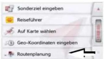 Sonderziel eingeben Reiseführer Auf Karte wählen Geo-Koordinaten eingeben Routenplanung