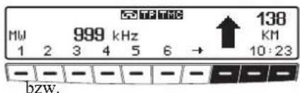 Mw 999 kHz 138 1 2 3 4 5 6 → KM 10:23 - - - - - - - - - - - - - - bzw.