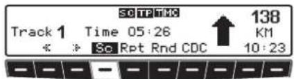 SO TP TMK Track 1 Time 05:26 ↑ 138 KM ← > Sc Rpt Rnd CDC 10:23