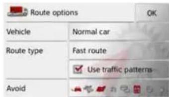 BECKER Active 43 Transit - The Route options button - 2