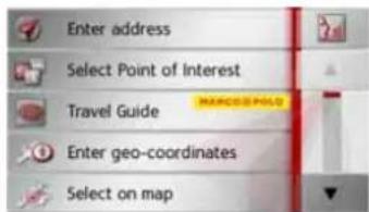 BECKER Active 43 Transit - The New or New Destination Menu (depending on device) - 2