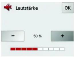 Lautstärke OK - 50 % +