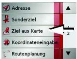 Adresse Sonderziel Ziel aus Karte Koordinateneingabe Routenplanung