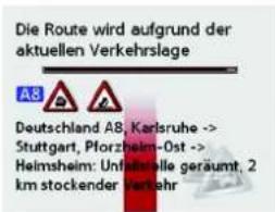 Die Route wird aufgrund der aktuellen Verkehrslage A8 Deutschland A8, Karlsruhe -> Stuttgart, Pforzheim-Ost -> Heimsheim: Unfallstelle geräumt, 2 km stockender Verkehr