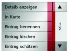 Details anzeigen In Karte Eintrag benennen Eintrag löschen Eintrag schützen