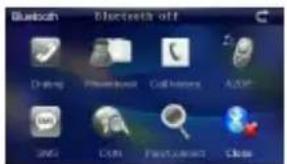 Bluetooth Bluetooth off Chrome PhoneButton Callbox AUDIO SMS Ctrl Photo相机 Close
