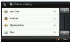 COBRA 8500 PRO HD - Guidance Settings - 2