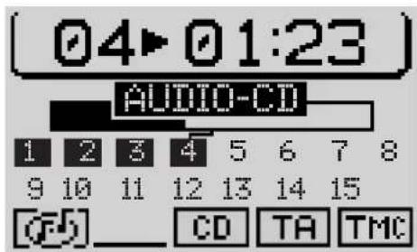 04▶01:23 AUDIO-CD 1 2 3 4 5 6 7 8 9 10 11 12 13 14 15 [播放] CD TA TMC