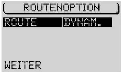 [ ROUTENOPTION ] ROUTE DYNAM. WEITER