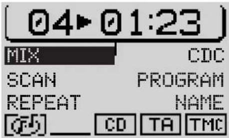 04▶01:23 MIX CDC SCAN PROGRAM REPEAT NAME CD TA TMC
