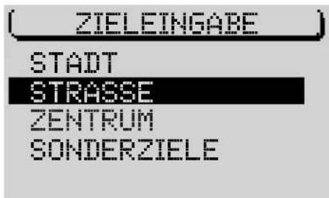 ZIELEINGABE STADT STRASSE ZENTRUM SONDERZIELE