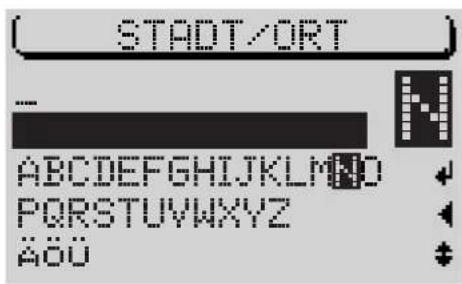 STADT/ORT -- N ABCDEFGHIJKLMNOPQRSTUVWXYZ ÄÖÜ