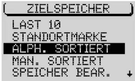 ( ZIELSPEICHER ) LAST 10 STANDORTMARKE ALPH. SORTIERT MAN. SORTIERT SPEICHER BEAR. +