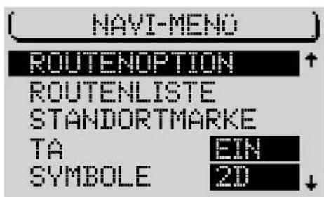 (NAVI-MENO) ROUTENPTION ROUTENLISTE STANDORTMARKE TA EIN SYMBOL 2D