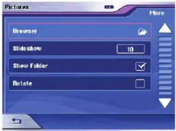 Pictures Browser Slideshow 10 Show Folder ✓ Rotate More
