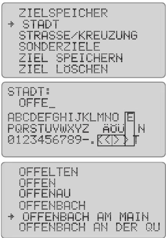 ZIELSPEICHER + STADT STRASSE/KREUZUNG SONDERZIELE ZIEL SPEICHERN ZIEL LOSCHEN STADT: OFFE... ABCDEFGHIJKLMNOPQRSTUVWXYZ ADU N 0123456789-.<><><> OFFELTEN OFFEN OFFENAU OFFENBACH + OFFENBACH AM MAIN OFFENBACH AN DER OU