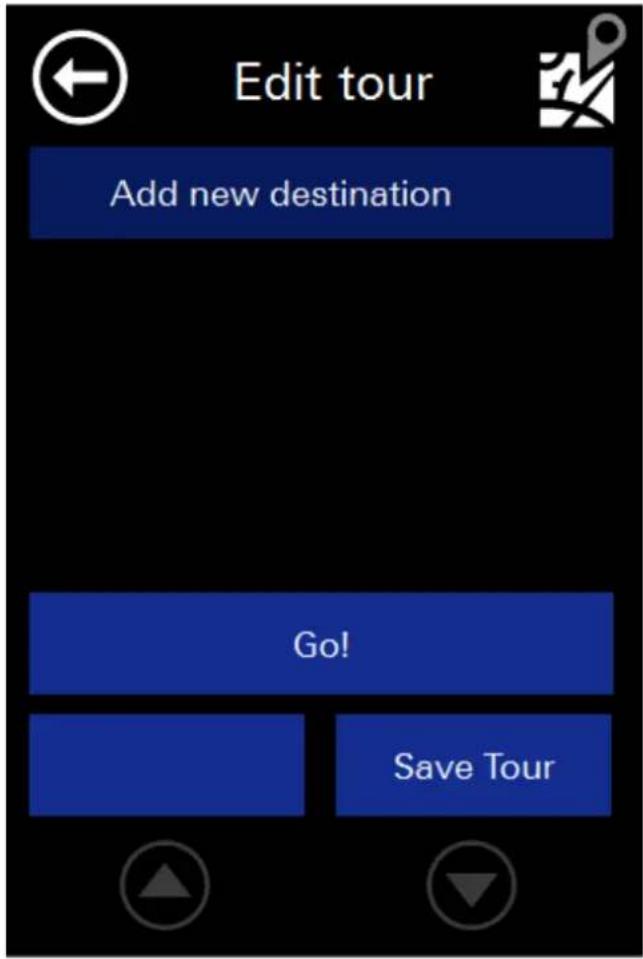 Edit tour Add new destination Go! Save Tour