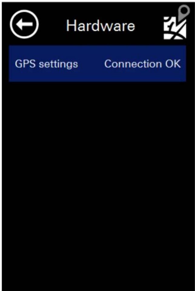 Hardware GPS settings Connection OK