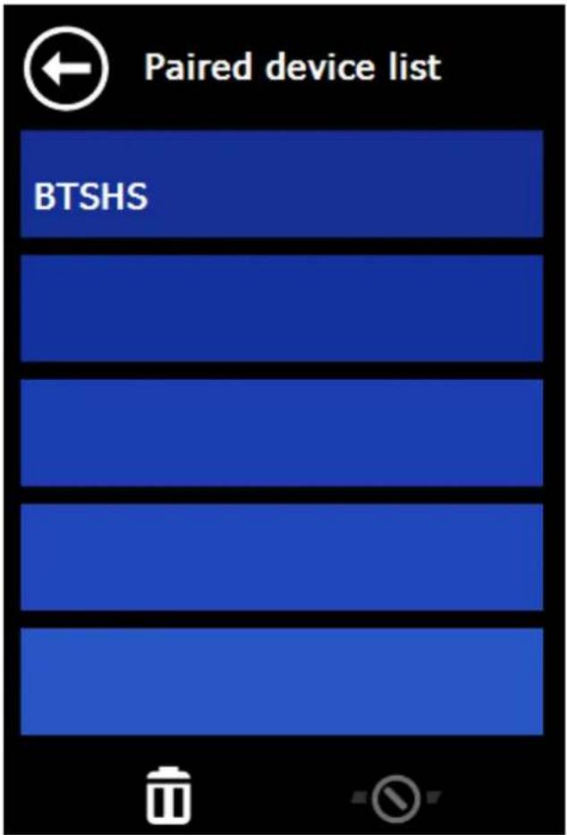 Paired device list BTSHS