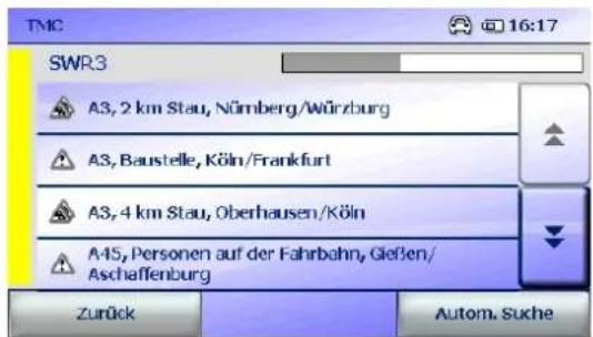 FALK Vision V600 Navigator 11 - E Schnellzugriff-Menü- TMC-Staumeldungen (optional) - 2
