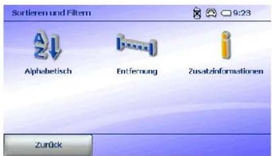 FALK Navigator 9.5 - Sortieren von Zusatzinformationen - 1
