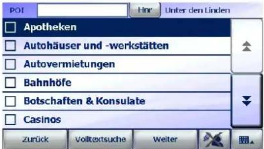 FALK Navigator 10 - Zieleingabe über die Auswahl eines Sonderziels (POI) - 2