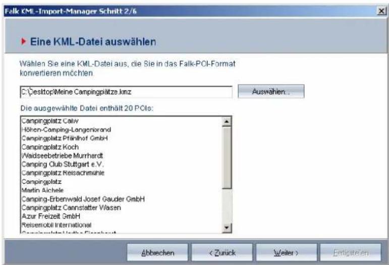 FALK Navigator 10 - KML-/KMZ-Import im Falk Navi-Manager - 1