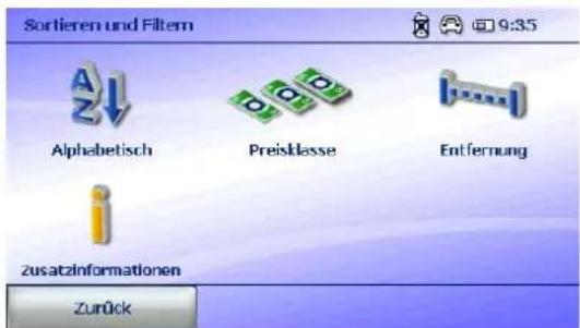 FALK Navigator 10 - Sortieren von Zusatzinformationen - 1