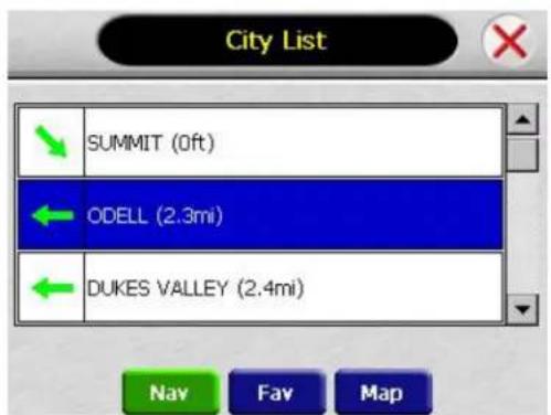 City List SUMMIT (0ft) ODELL (2.3mi) DUKES VALLEY (2.4mi) Nav Fav Map