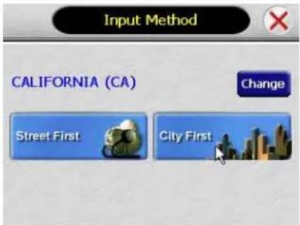 Input Method CALIFORNIA (CA) Change Street First City First