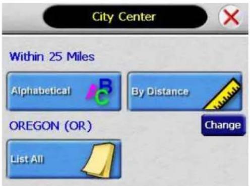City Center Within 25 Miles Alphabetical By Distance OREGON (OR) List All Change