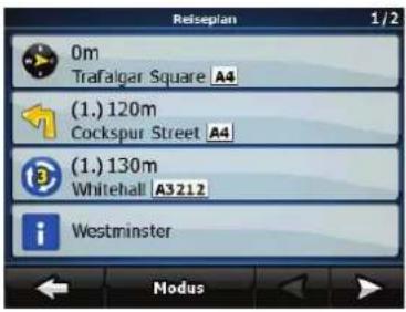 Reiseplan 0m Trafalgar Square A4 (1.) 120m Cockspur Street A4 (1.) 130m Whitehall A3212 i Westminster Modus
