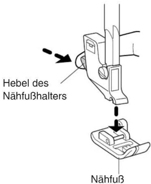 Hebel des Nähfußhalters Nähfuß