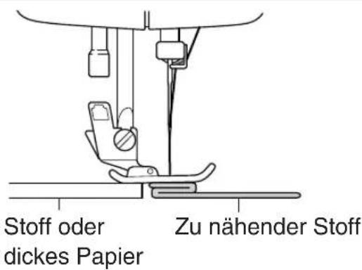 Stoff oder dickes Papier Zu nähender Stoff