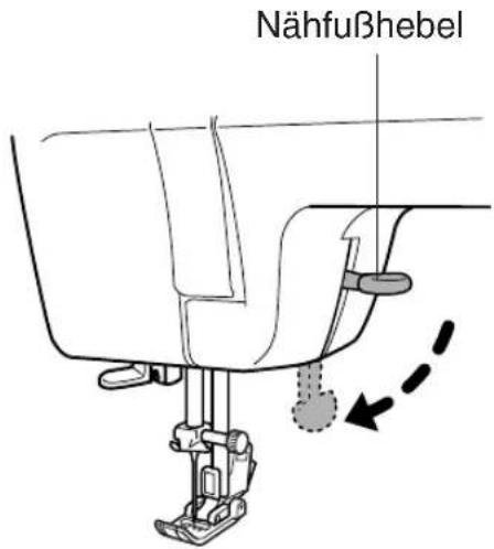 Nähfußhebel