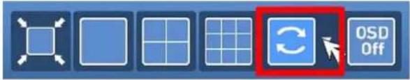 Screenshot of a software toolbar with icons and a highlighted 'OSD Off' button
