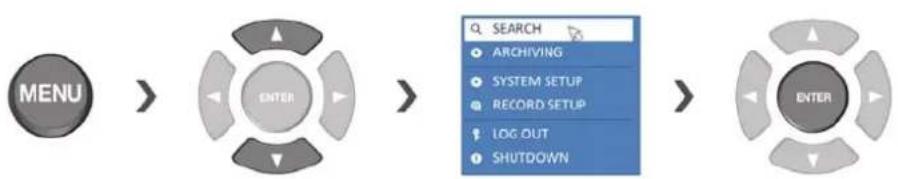 GRUNDIG GRI-K2208A - Moving to the Search menu while in monitoring - 2