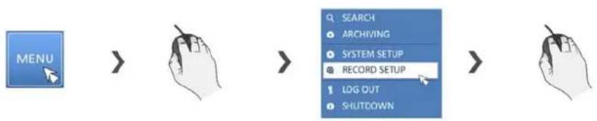 GRUNDIG GRI-K1104A - Starting the Record Setup Menu - 1