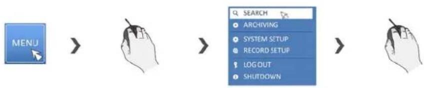GRUNDIG GRI-K1104A - Moving to the Search menu while in monitoring - 1
