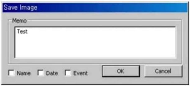 Save Image Memo Test Name Date Event OK Cancel