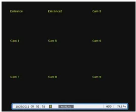 Entrance Entrance2 Cam 3 Cam 4 Cam 5 Cam 6 Cam 7 Cam 8 Cam 9 10/25/2011 08:51:51 MANUAL HDD 79.8%