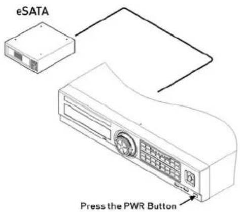 eSATA Press the PWR Button