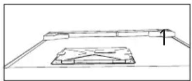 Simple line drawing of a mechanical component with an arrow indicating direction (no text or symbols)