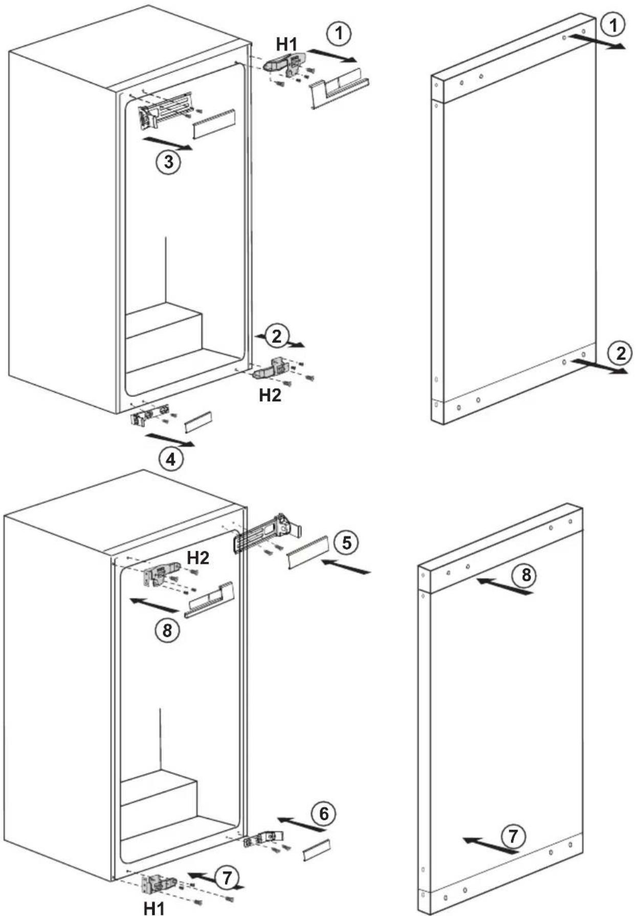 GRUNDIG GTNI 10320 - Inversione degli sportelli - 1