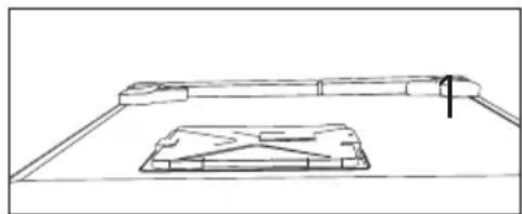 Simple line drawing of a rectangular object with a triangular base and an arrow pointing to it (no text or symbols)