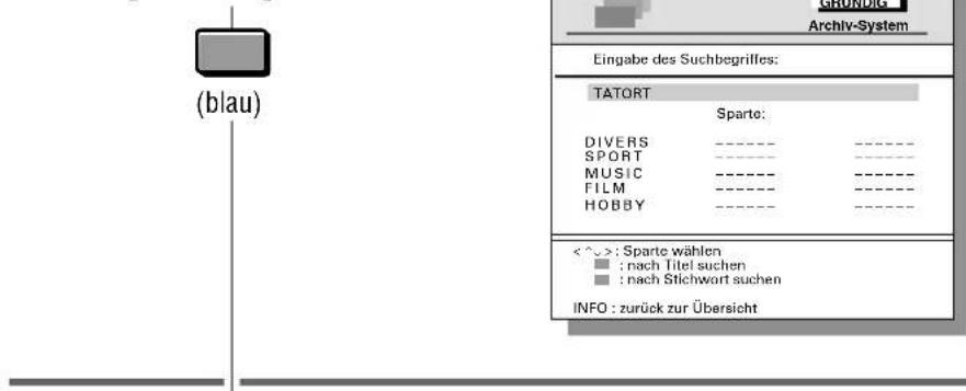 GRUNDIG Gv 470 - Archivsystem Suche nach Stichwort oder Titel - 2