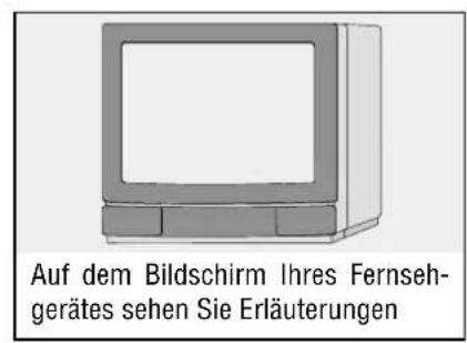 Auf dem Bildschirm Ihres Fernseh- gerätes sehen Sie Erläuterungen