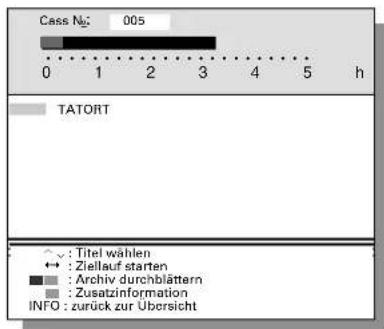 GRUNDIG Gv 470 - Archivsystem Informieren über den Cassetten-Inhalt und Daten im Archiv ändern/löschen - 2