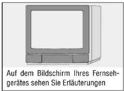 Auf dem Bildschirm Ihres Fernseh- gerätes sehen Sie Erläuterungen